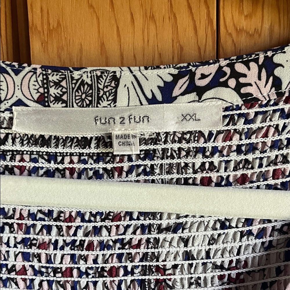 Fun 2 Fun Multicolor Patterned Blouse - Picture 2 of 6